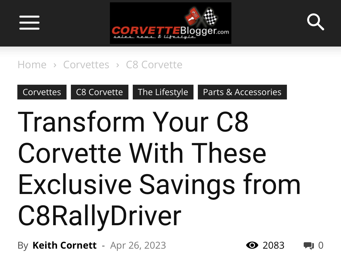 Transform Your C8 Corvette with C8RallyDriver